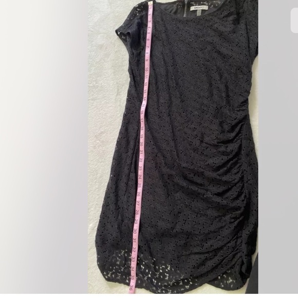 DKNYC Black Eyelet Cut Out Cap Sleeve Dress 12 - Picture 6 of 8